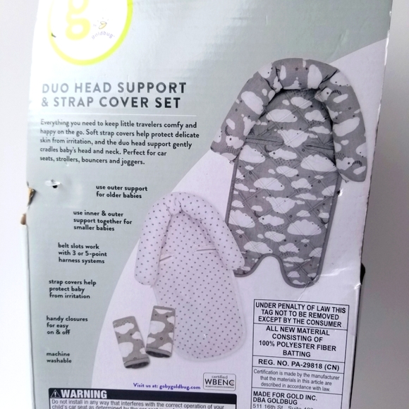 DUO HEAD SUPPORT STRAP/ COVER SET- 4 Pieces Set Brand New - Picture 4 of 6